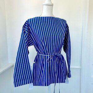 Ciel top in striped cotton poplin